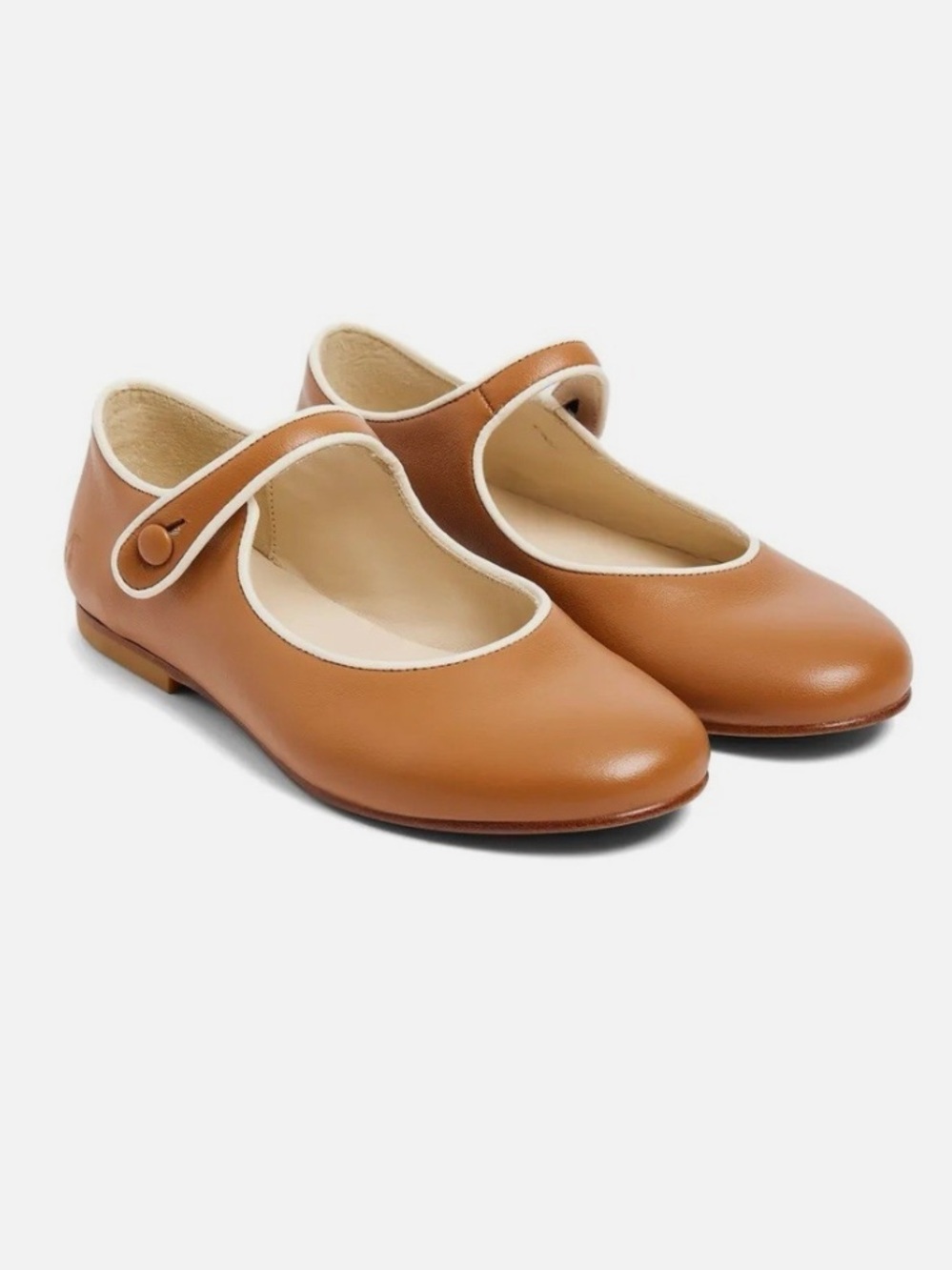 Bonpoint Ella Mary Jane Genuine Leather Camel Size 8 US, 26 EU New without Box